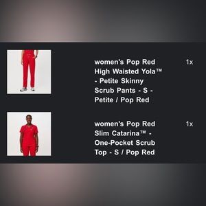 Figs (New with tags) Pop Red Scrub Set!